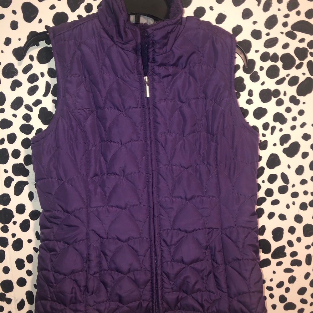 Jane Ashley purple fuzzy vest